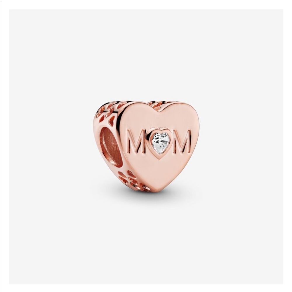 Clear Mom Heart Charm 781881CZ